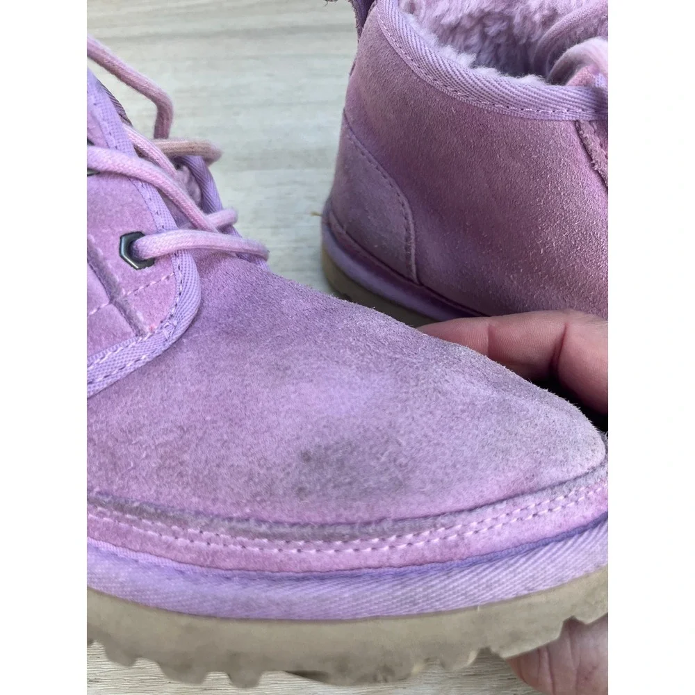 UGG Neumel Chukka Boots Lavender‎ Suede Lined Sheepskin Casual Size 6
